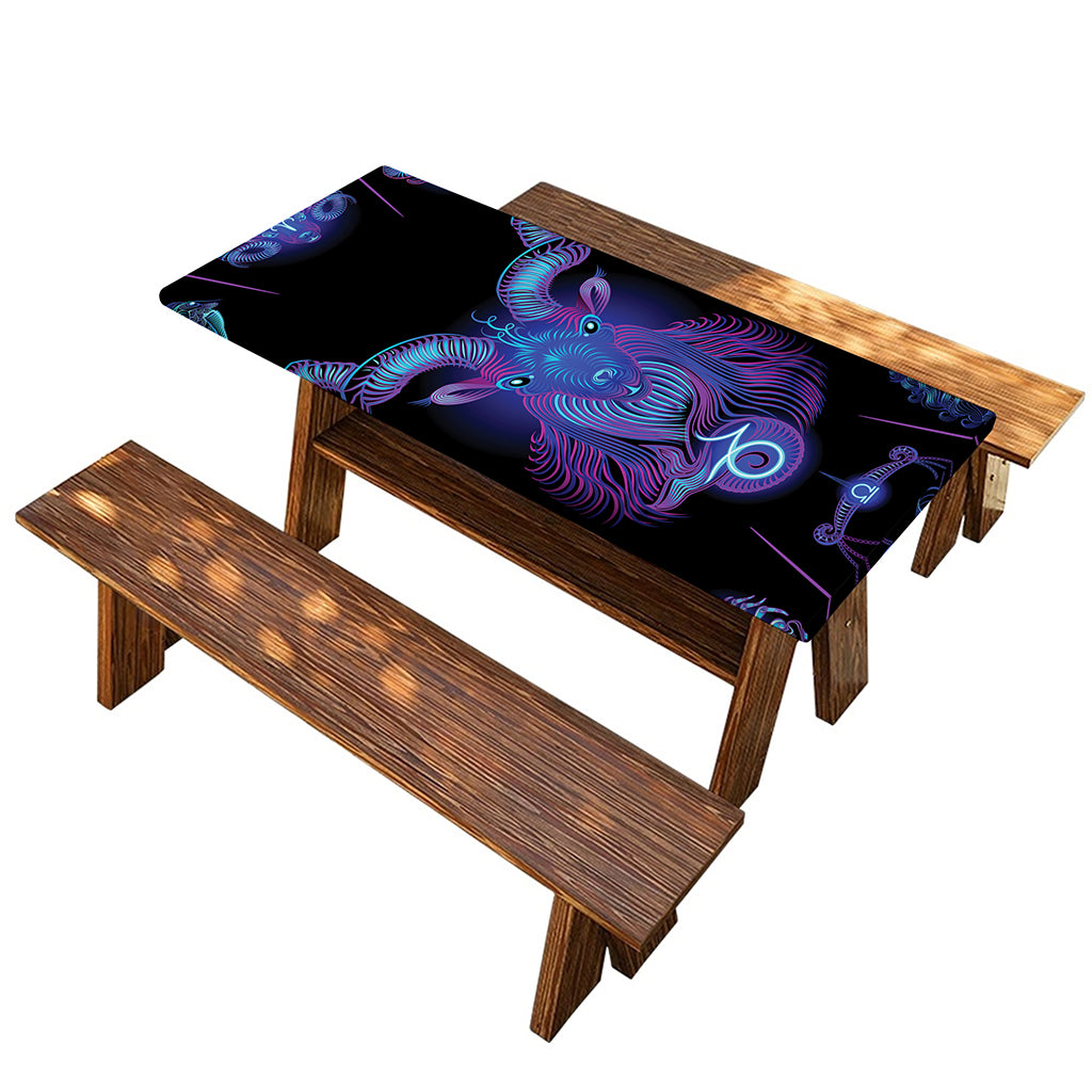 Capricorn And Astrological Signs Print Picnic Table Cover
