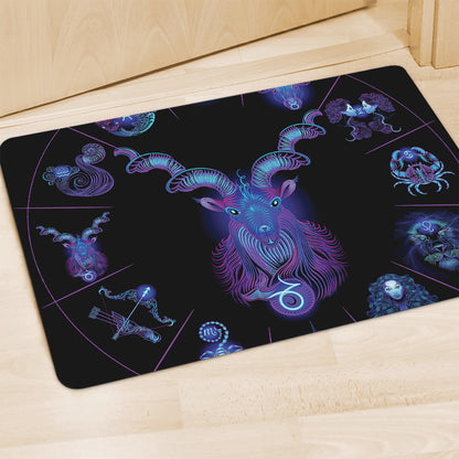 Capricorn And Astrological Signs Print Polyester Doormat