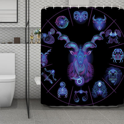 Capricorn And Astrological Signs Print Polyester Shower Curtain
