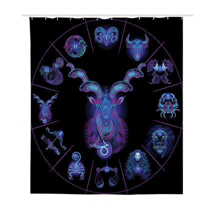 Capricorn And Astrological Signs Print Polyester Shower Curtain