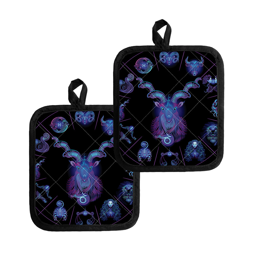 Capricorn And Astrological Signs Print Pot Holders