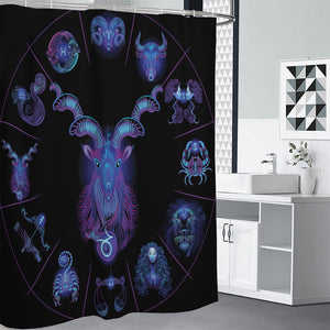 Capricorn And Astrological Signs Print Premium Shower Curtain