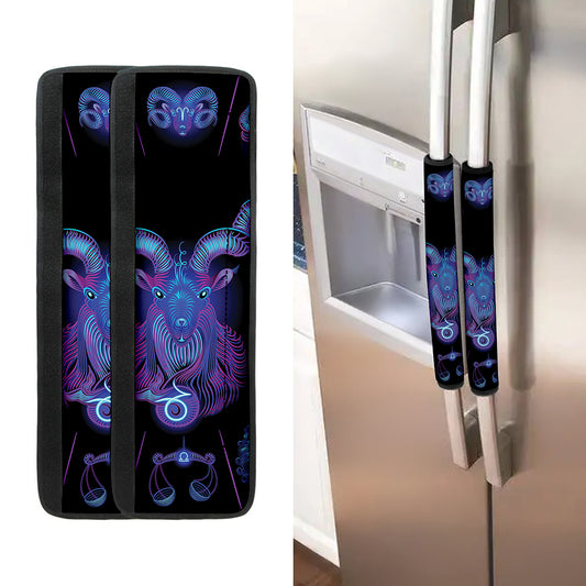 Capricorn And Astrological Signs Print Refrigerator Handle Covers