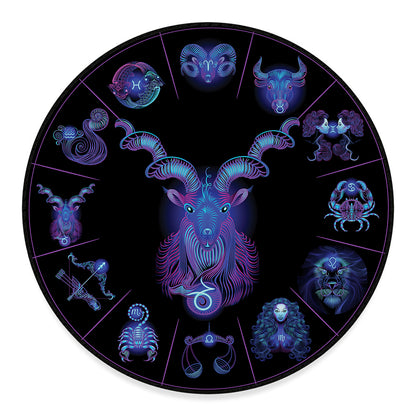 Capricorn And Astrological Signs Print Round Floor Mat