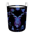 Capricorn And Astrological Signs Print Round Laundry Basket