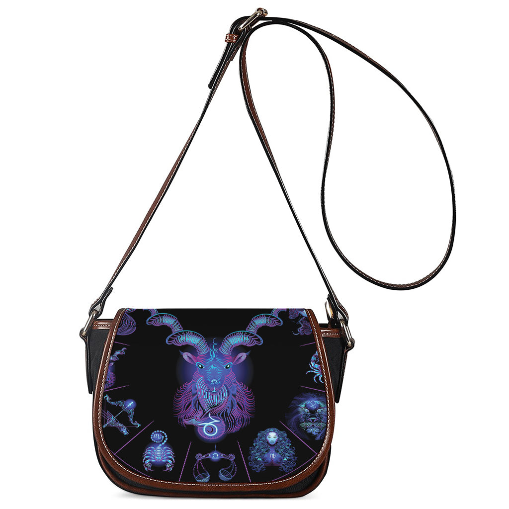 Capricorn And Astrological Signs Print Saddle Bag