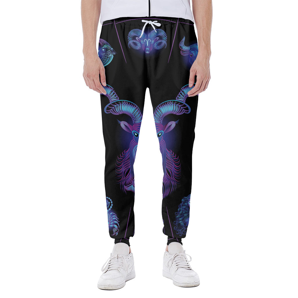 Capricorn And Astrological Signs Print Scuba Joggers