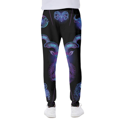 Capricorn And Astrological Signs Print Scuba Joggers