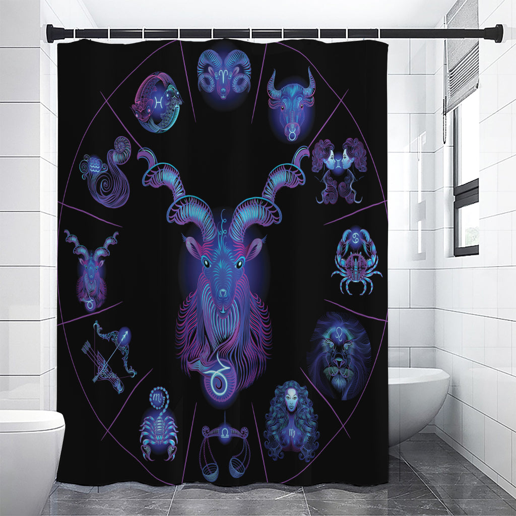 Capricorn And Astrological Signs Print Shower Curtain