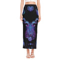 Capricorn And Astrological Signs Print Side Slit Maxi Skirt