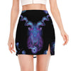 Capricorn And Astrological Signs Print Side Slit Mini Skirt