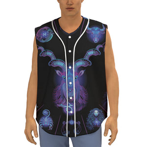 Capricorn And Astrological Signs Print Sleeveless Baseball Jersey