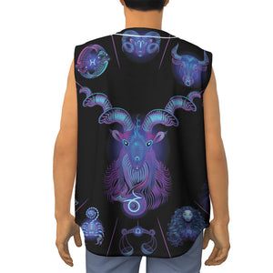 Capricorn And Astrological Signs Print Sleeveless Baseball Jersey