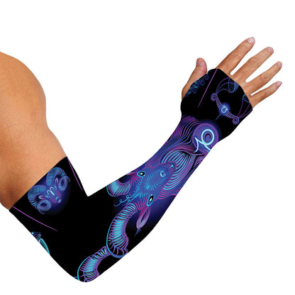 Capricorn And Astrological Signs Print Sun Protection Arm Sleeves