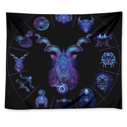 Capricorn And Astrological Signs Print Tapestry