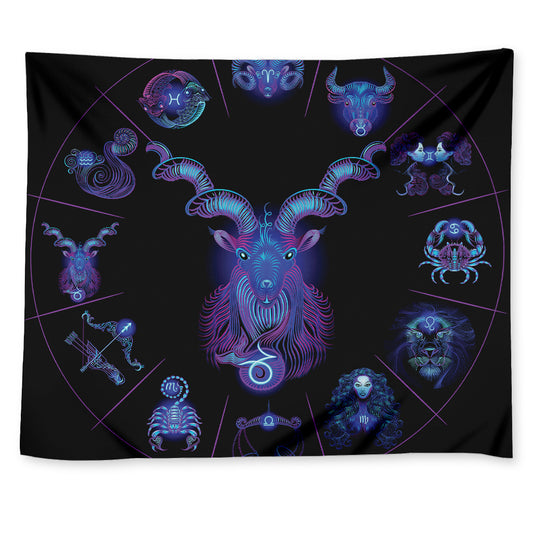 Capricorn And Astrological Signs Print Tapestry