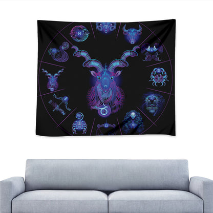 Capricorn And Astrological Signs Print Tapestry
