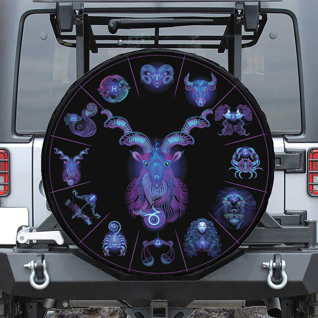Capricorn And Astrological Signs Print Tire Cover
