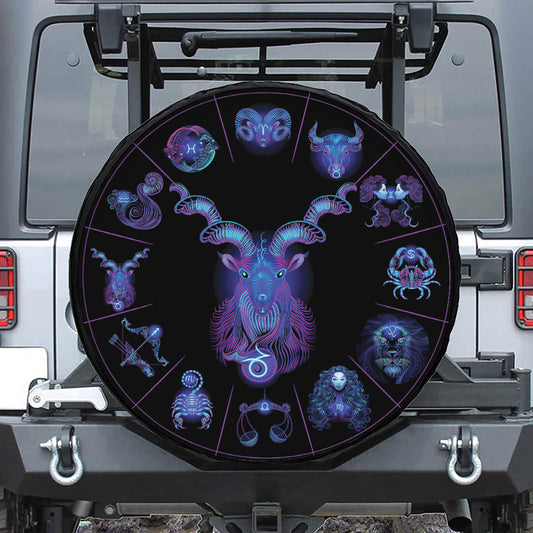 Capricorn And Astrological Signs Print Tire Cover