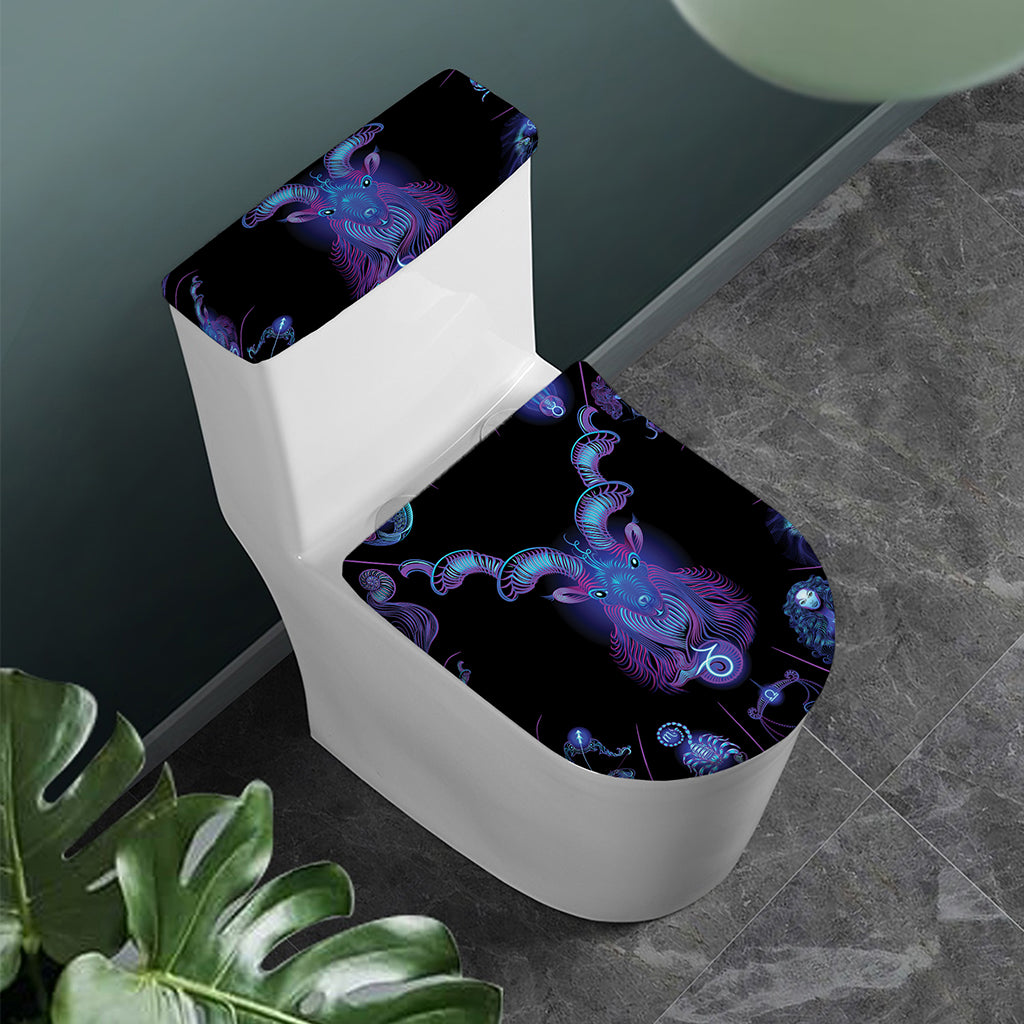 Capricorn And Astrological Signs Print Toilet Lid And Tank Cover Set