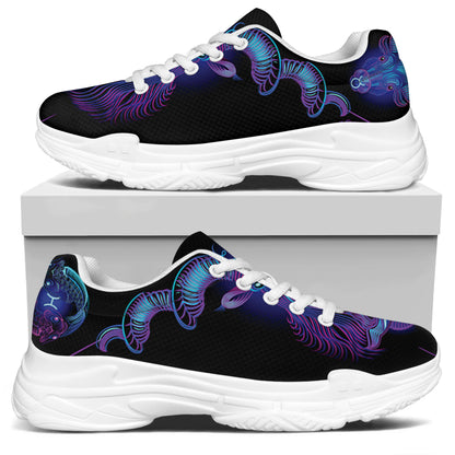Capricorn And Astrological Signs Print White Chunky Shoes