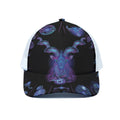 Capricorn And Astrological Signs Print White Mesh Trucker Hat