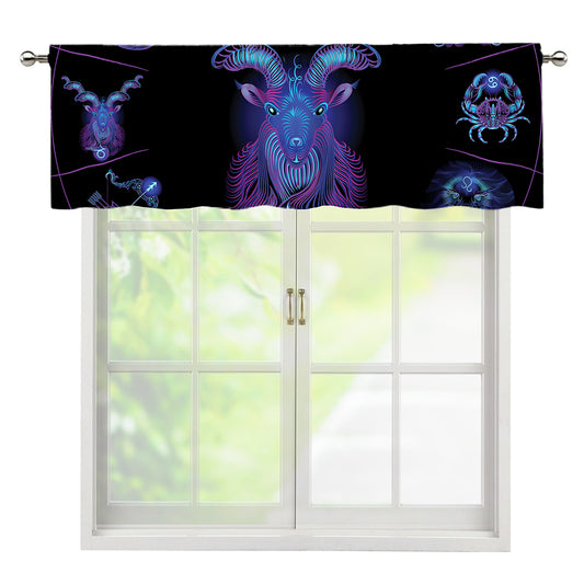 Capricorn And Astrological Signs Print Window Valance