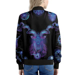 Capricorn And Astrological Signs Print Women's Bomber Jacket