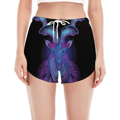 Capricorn And Astrological Signs Print Women's Split Running Shorts