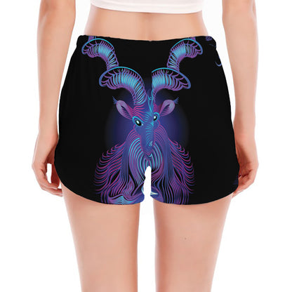 Capricorn And Astrological Signs Print Women's Split Running Shorts