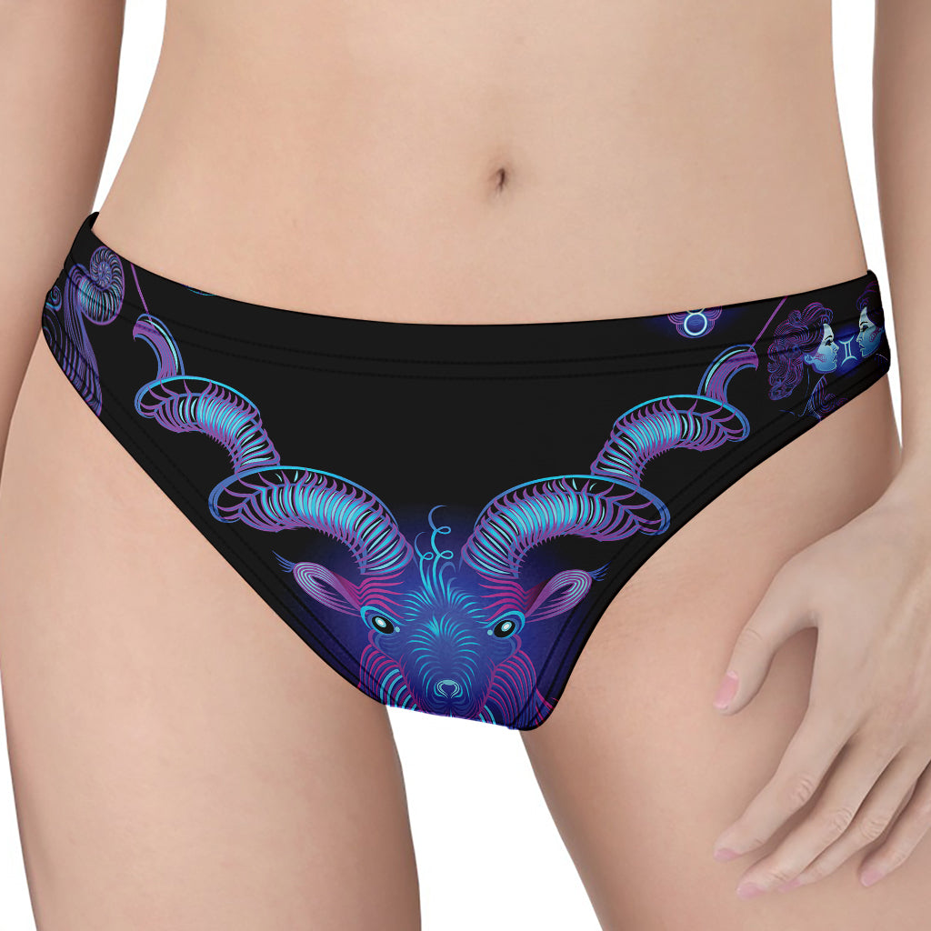 Capricorn And Astrological Signs Print Women's Thong