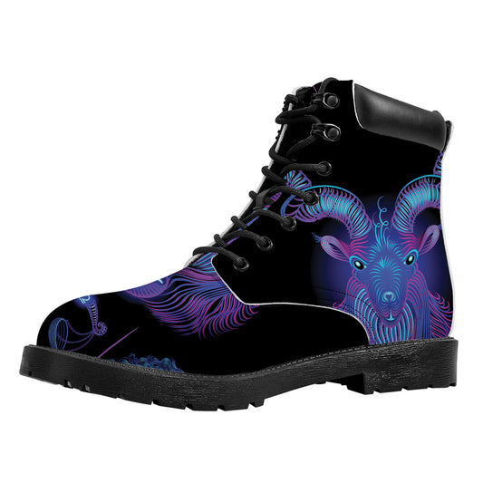 Capricorn And Astrological Signs Print Work Boots