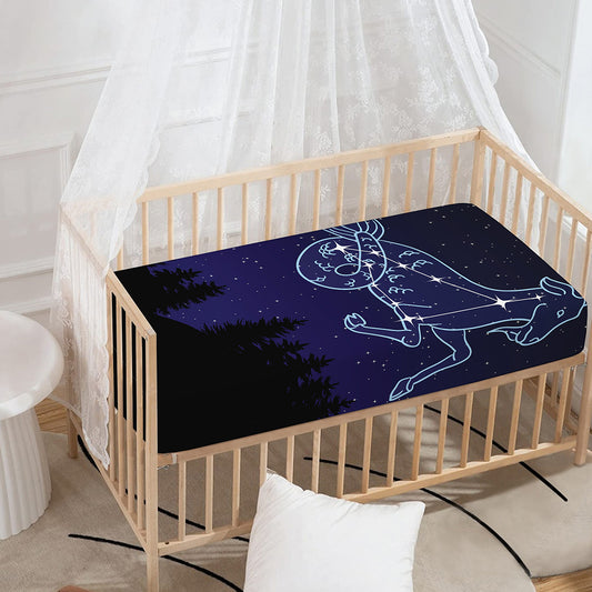 Capricorn Constellation Print Baby Crib Sheet