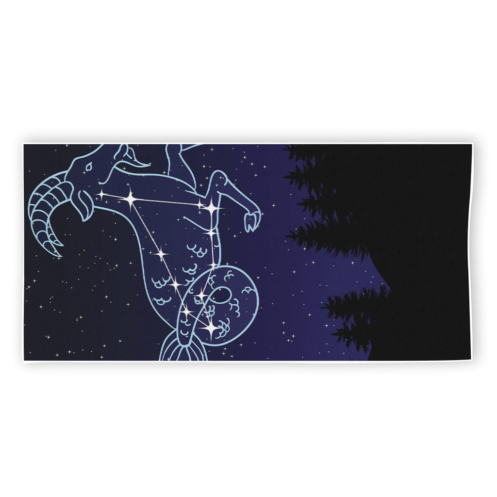 Capricorn Constellation Print Beach Towel