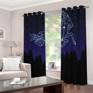 Capricorn Constellation Print Blackout Grommet Curtains