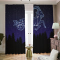 Capricorn Constellation Print Dimout Pencil Pleat Curtains