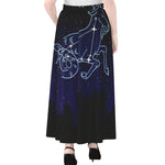 Capricorn Constellation Print Chiffon Maxi Skirt