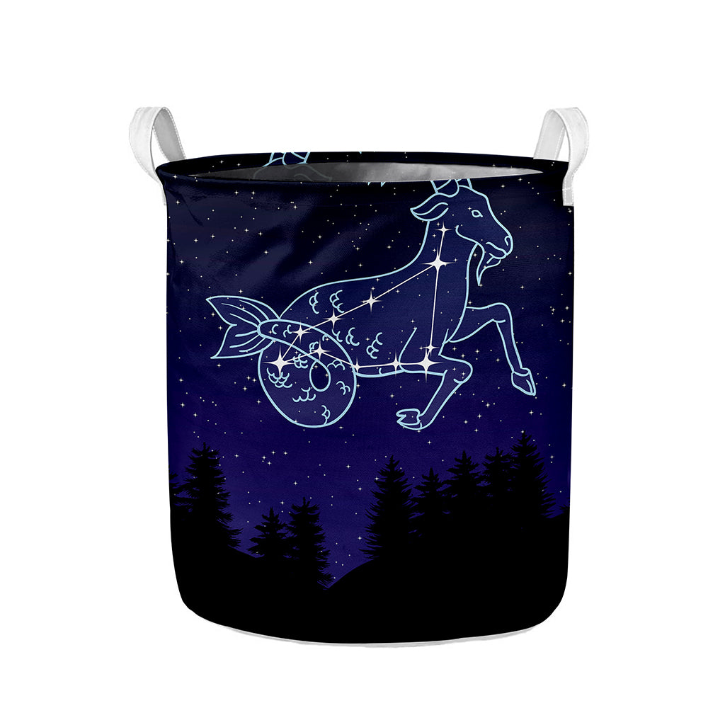 Capricorn Constellation Print Collapsible Laundry Basket