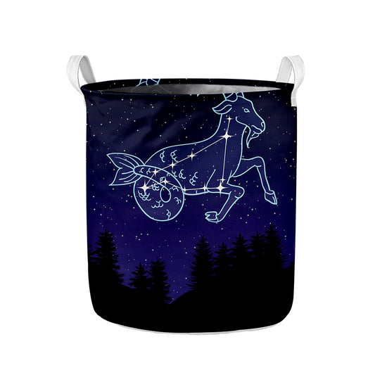 Capricorn Constellation Print Collapsible Laundry Basket