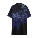 Capricorn Constellation Print Cotton Hawaiian Shirt