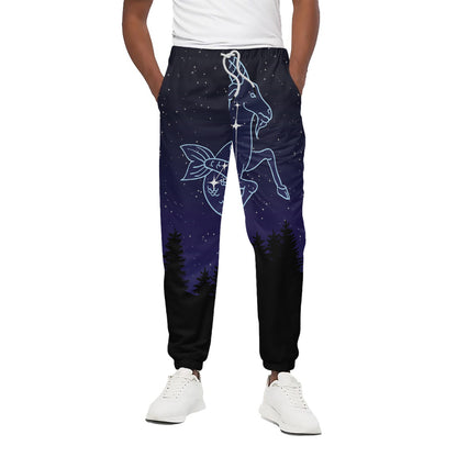 Capricorn Constellation Print Cotton Pants