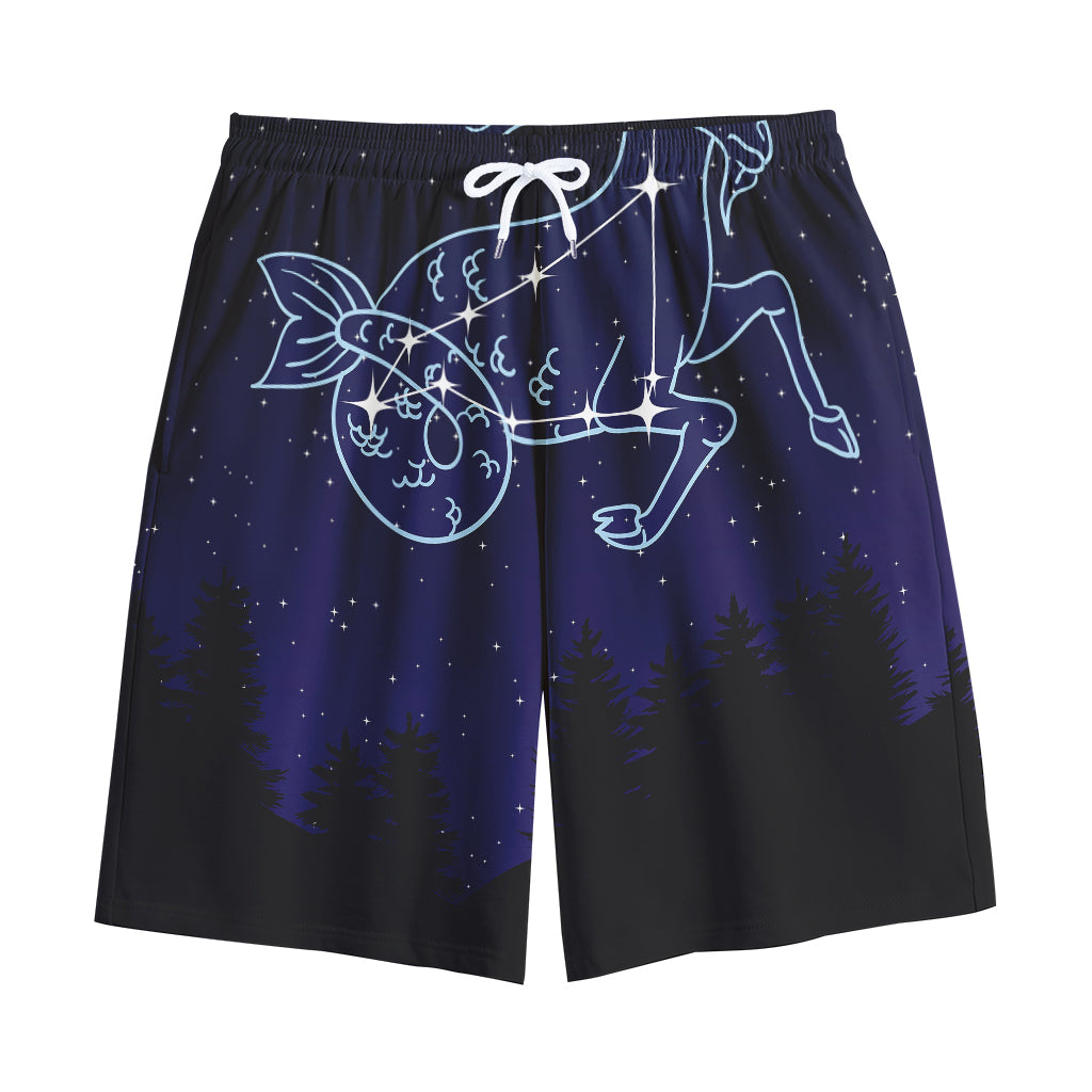 Capricorn Constellation Print Cotton Shorts