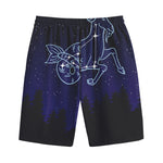 Capricorn Constellation Print Cotton Shorts