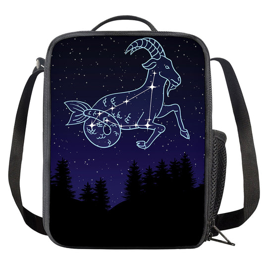 Capricorn Constellation Print Crossbody Lunch Bag