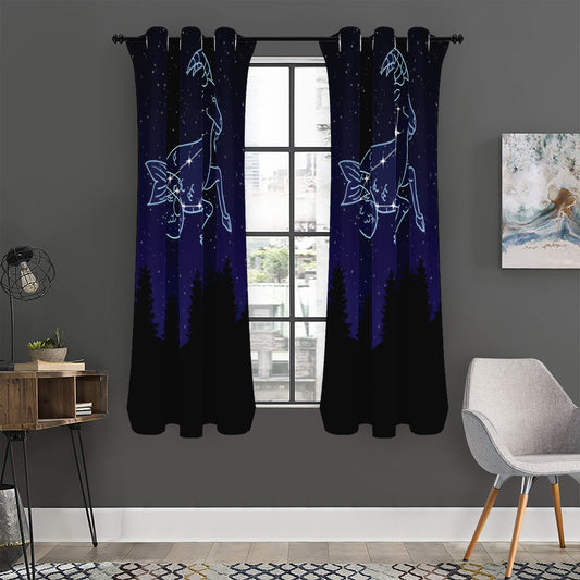 Capricorn Constellation Print Curtain
