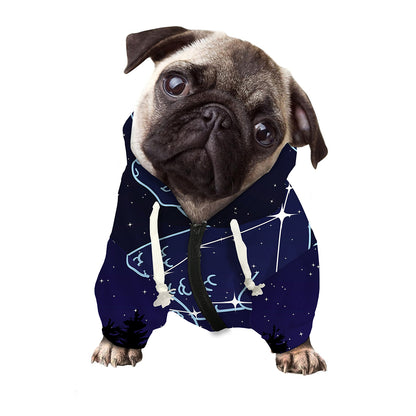 Capricorn Constellation Print Dog Zip Up Hoodie