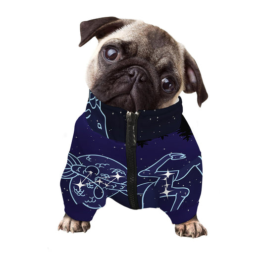 Capricorn Constellation Print Dog Zip Up Jacket