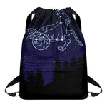 Capricorn Constellation Print Drawstring Backpack