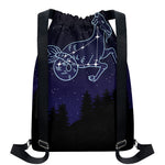 Capricorn Constellation Print Drawstring Backpack