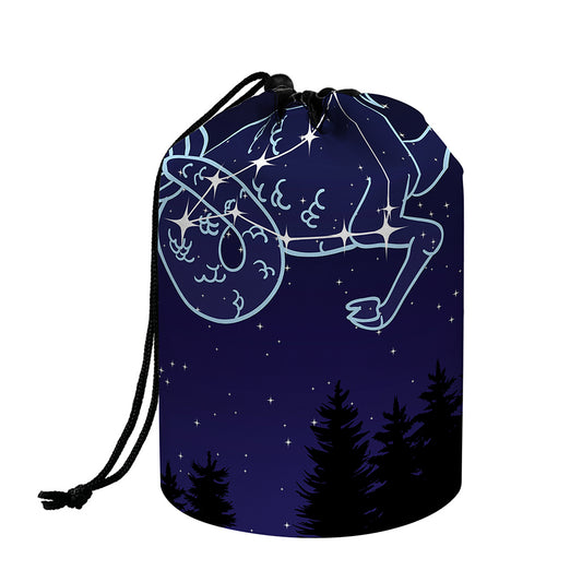 Capricorn Constellation Print Drawstring Makeup Bag
